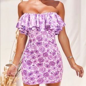 Oh Polly dreamy satin mini dress, lilac and S